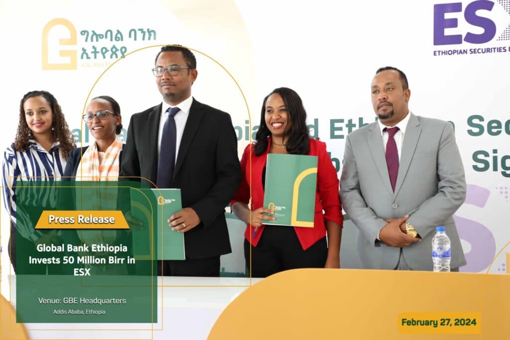 Global Bank Invests 50 Million Birr in Ethiopian Securities Exchange (ESX)