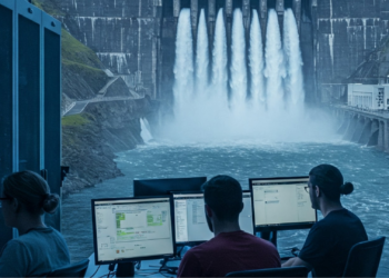 Bitcoin mining under a dam